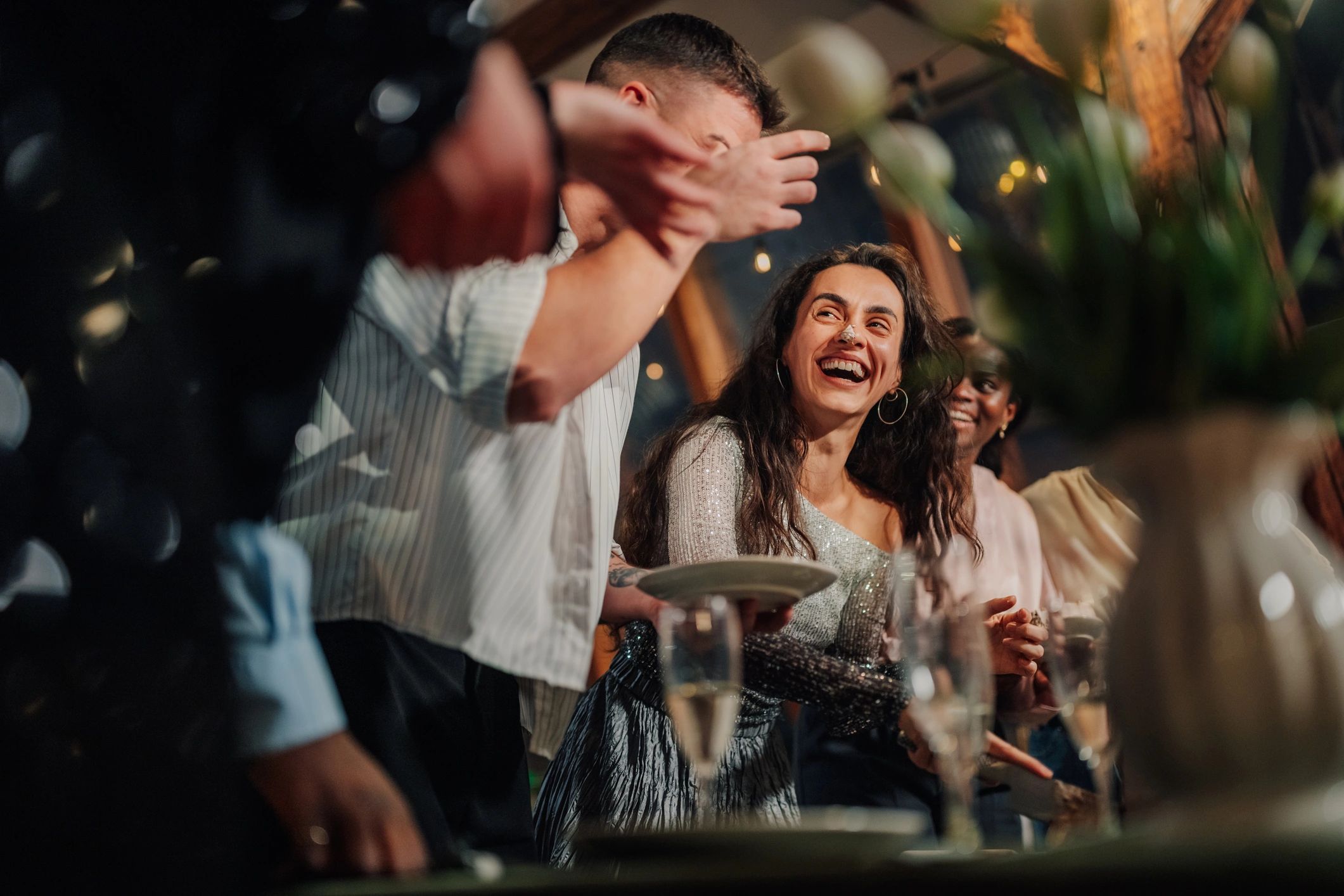 Guests enjoying a lively celebration at a reception