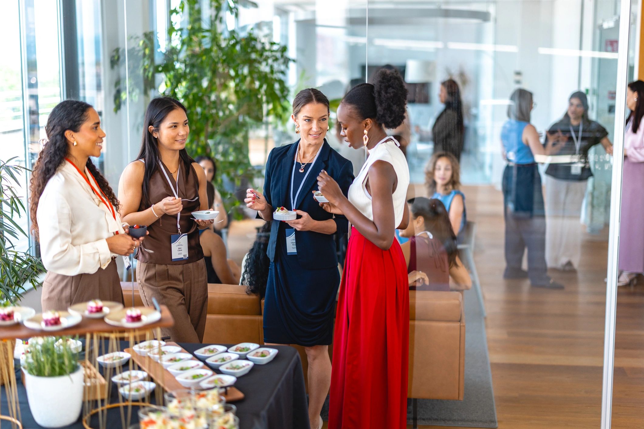 Women networking at a business conference